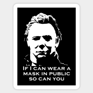 Funny Michael Myers Mask Wearing Sticker